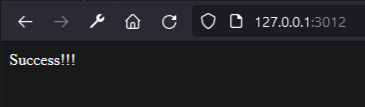 browser returns "success"