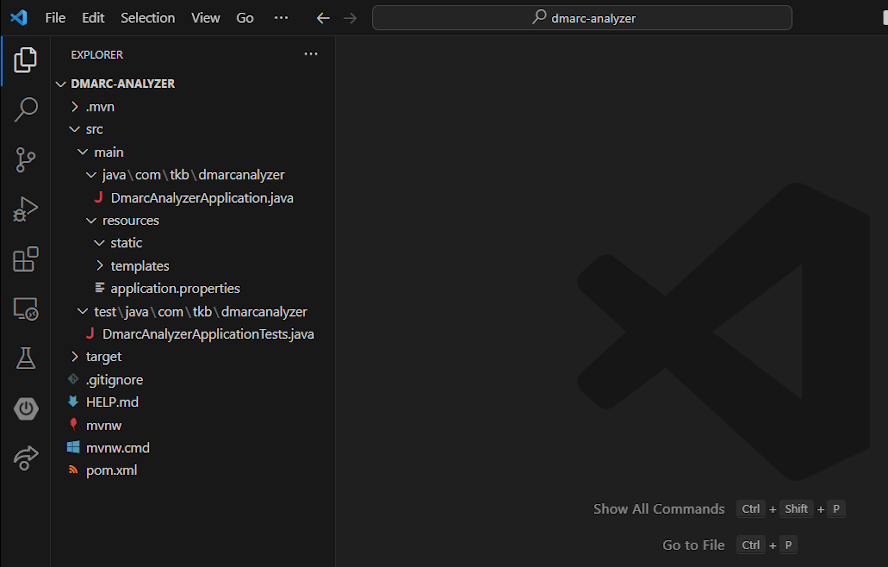 Newly created project directory